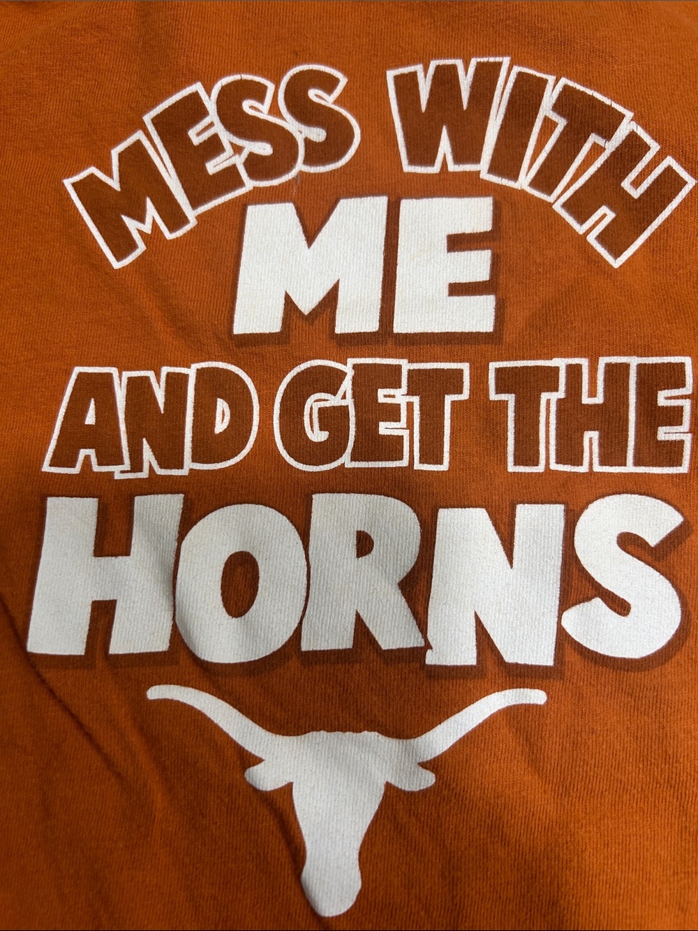 Kids Orange Graphic Tee with 'Mess With Me And Get The Horns' Print TX longhorns - Picture 3 of 6